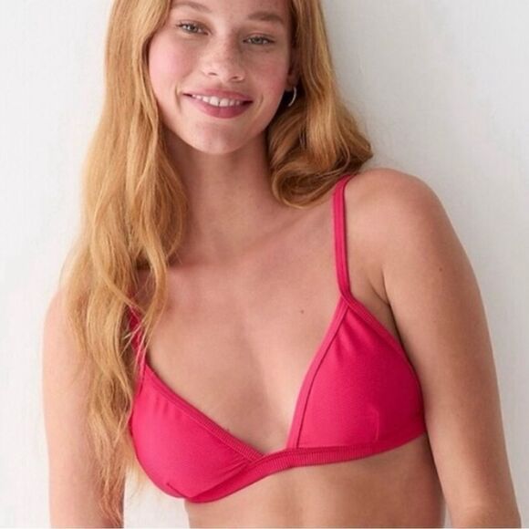 J crew Ribbed triangle bikini top - Picture 1 of 2